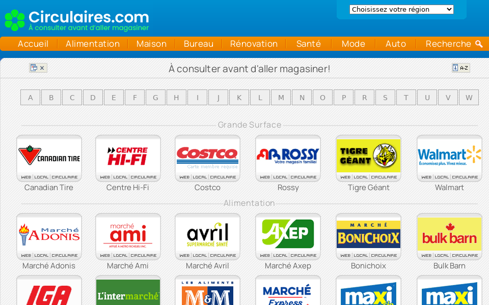 www.circulaires.com/ screen capture