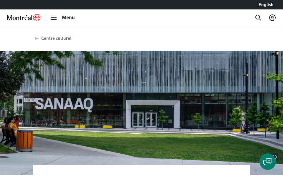montreal.ca/lieux/centre-sanaaq screen capture