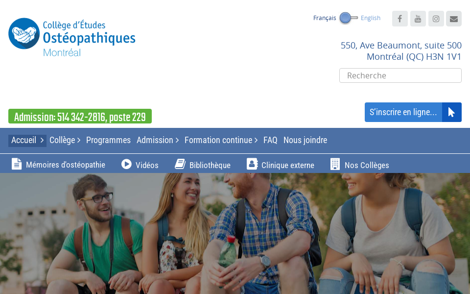 collegeosteo.com/montreal/ screen capture