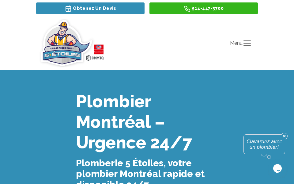 www.plomberie5etoiles.com/ screen capture