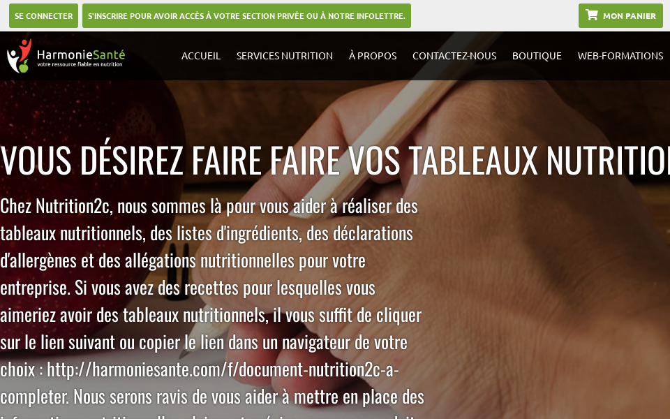 harmoniesante.com/ screen capture