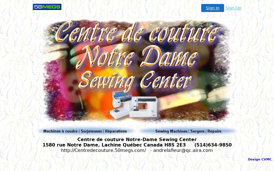 Centredecouture.50megs.com/ screen capture