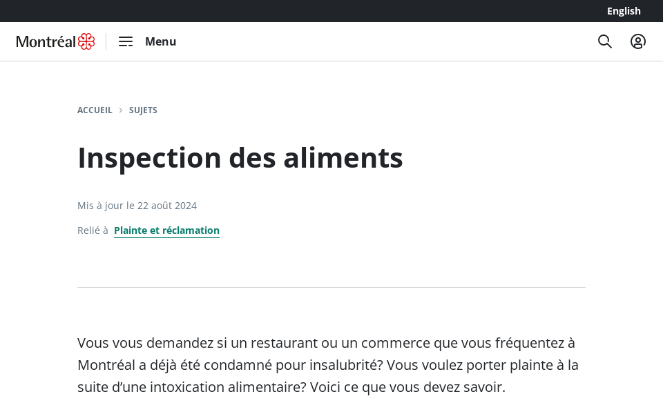 montreal.ca/sujets/inspection-des-aliments screen capture