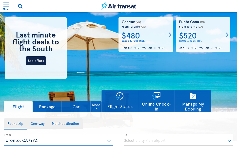 www.airtransat.com/ screen capture