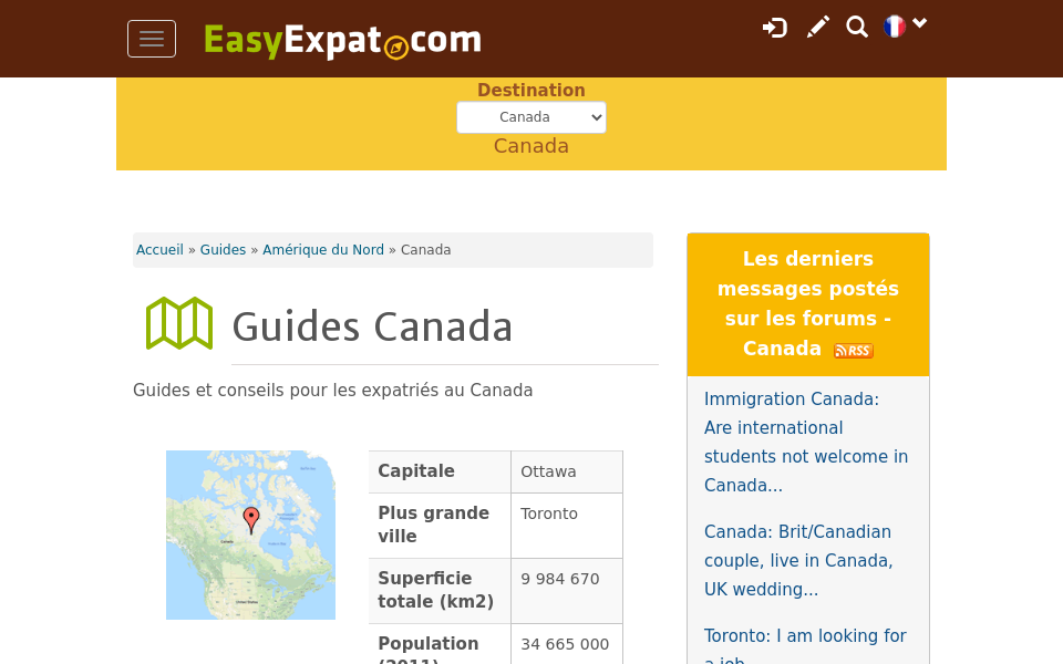 www.easyexpat.com/fr/guides/canada.htm screen capture