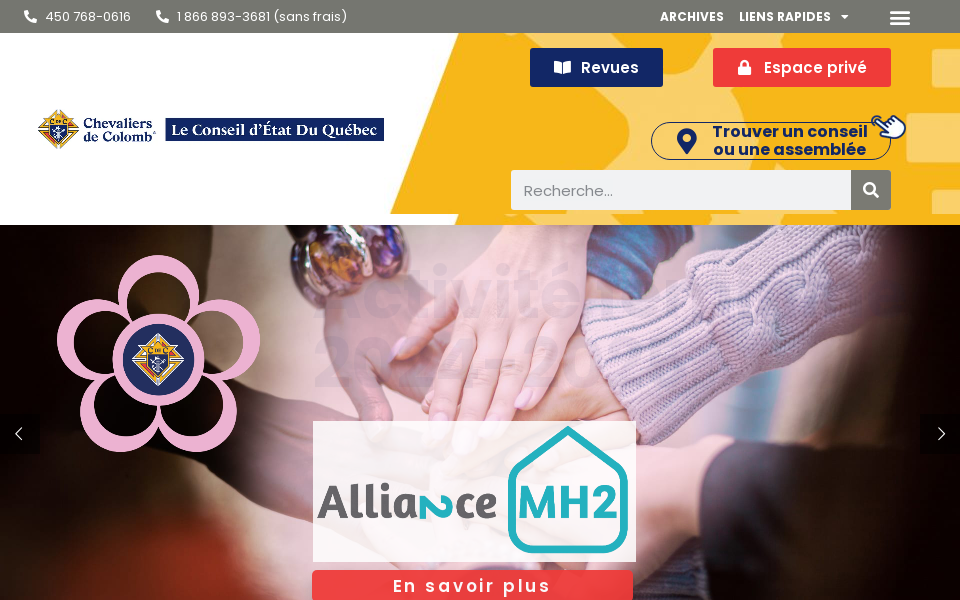 chevaliersdecolomb.com/ screen capture